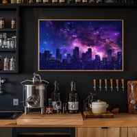Cityscape Under the Stars Poster