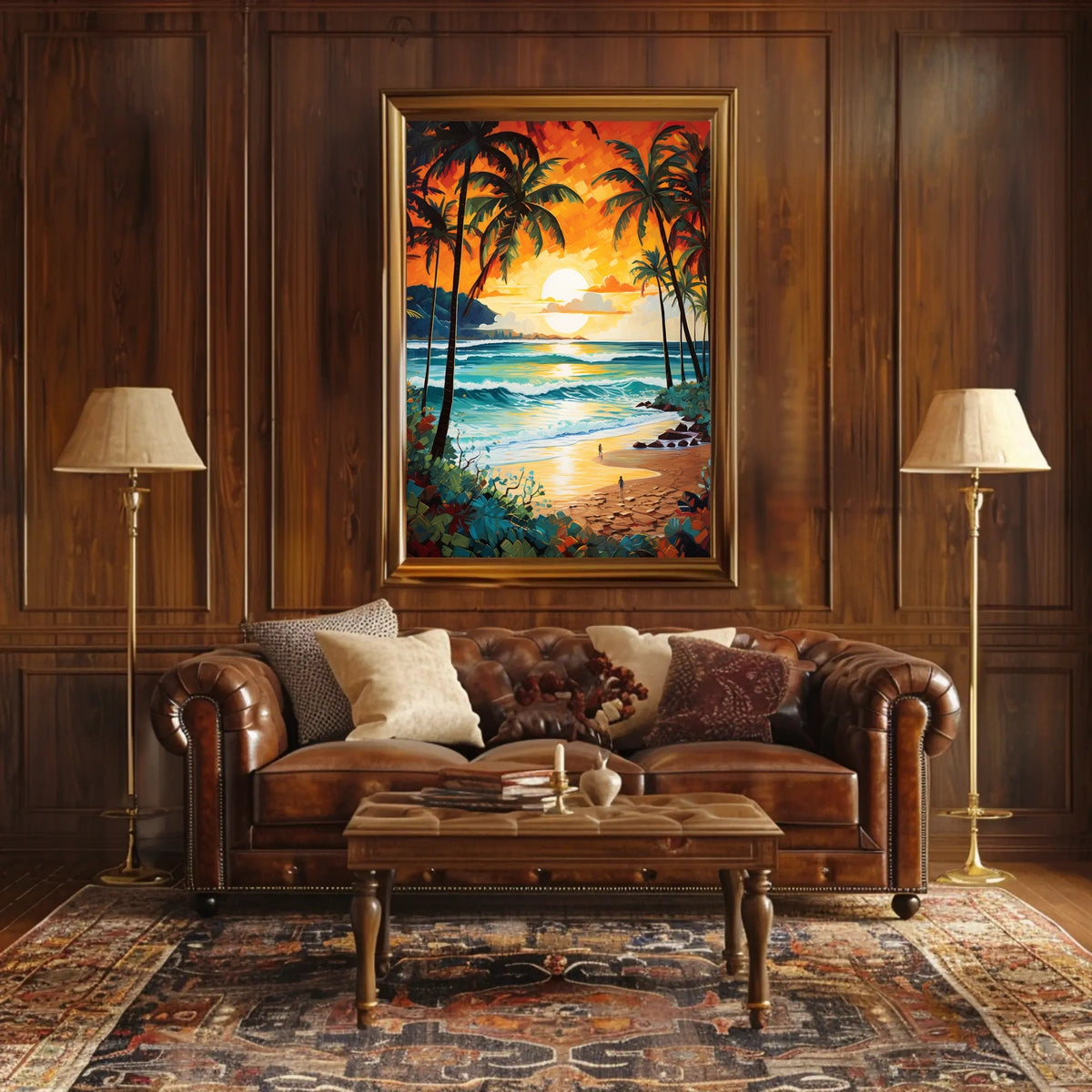 Tropical Beach Sunset Serenity Poster - Travel Poster