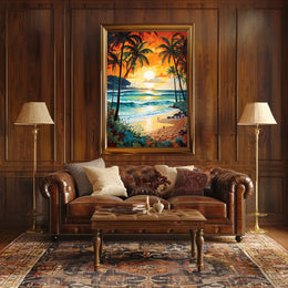 Tropical Beach Sunset Serenity Poster - Travel Poster
