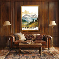 North Cascades Watercolor Wall Art Poster