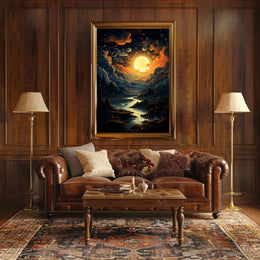 Enchanted Moonlit Landscape Poster