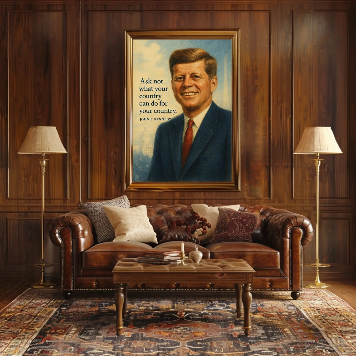 Vintage JFK Poster: Patriotic Inspiration and Civic Duty