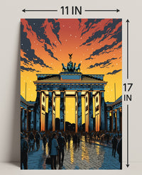Sunset At The Brandenburg Gate Poster