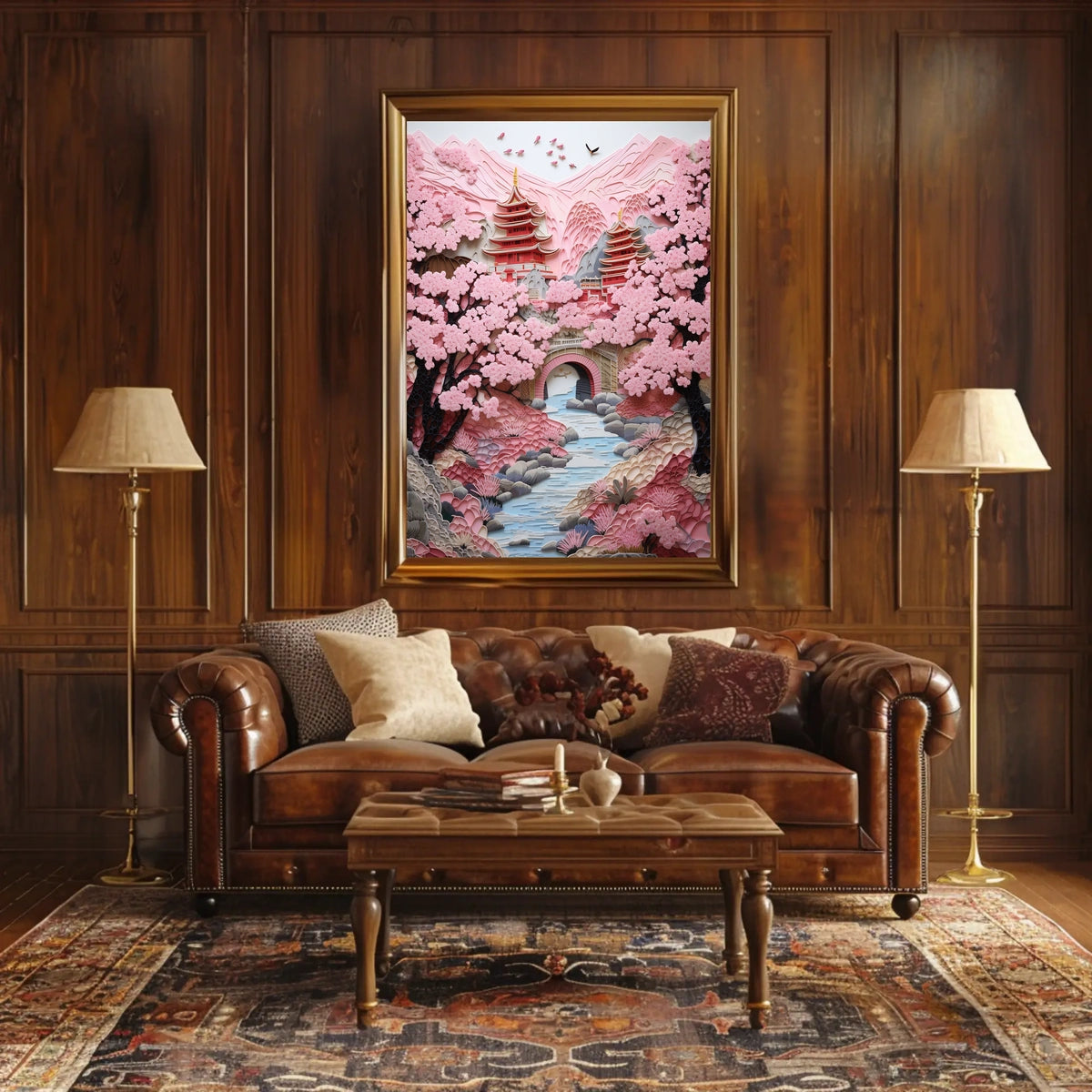 Serene Pagoda Oasis: Cultural or Heritage Poster