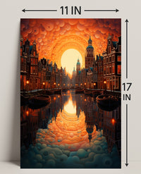 Dreamscape Canal At Sunset Poster