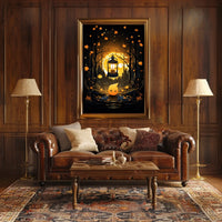 Enchanted Autumn Lantern Poster