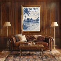 Naples Florida Poster Coastal Wall Art 18x24 Inches