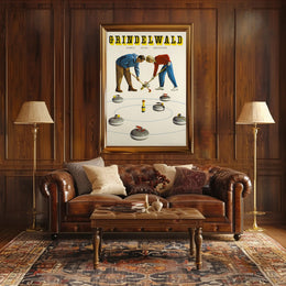 Grindelwald Curling Poster PosterGoat