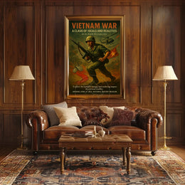 Vietnam War Combat Scene Vintage Cultural or Heritage Poster