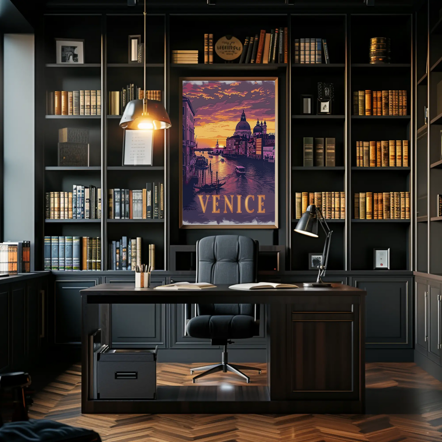 Venice Italy Grand Canal Sunset Travel Poster