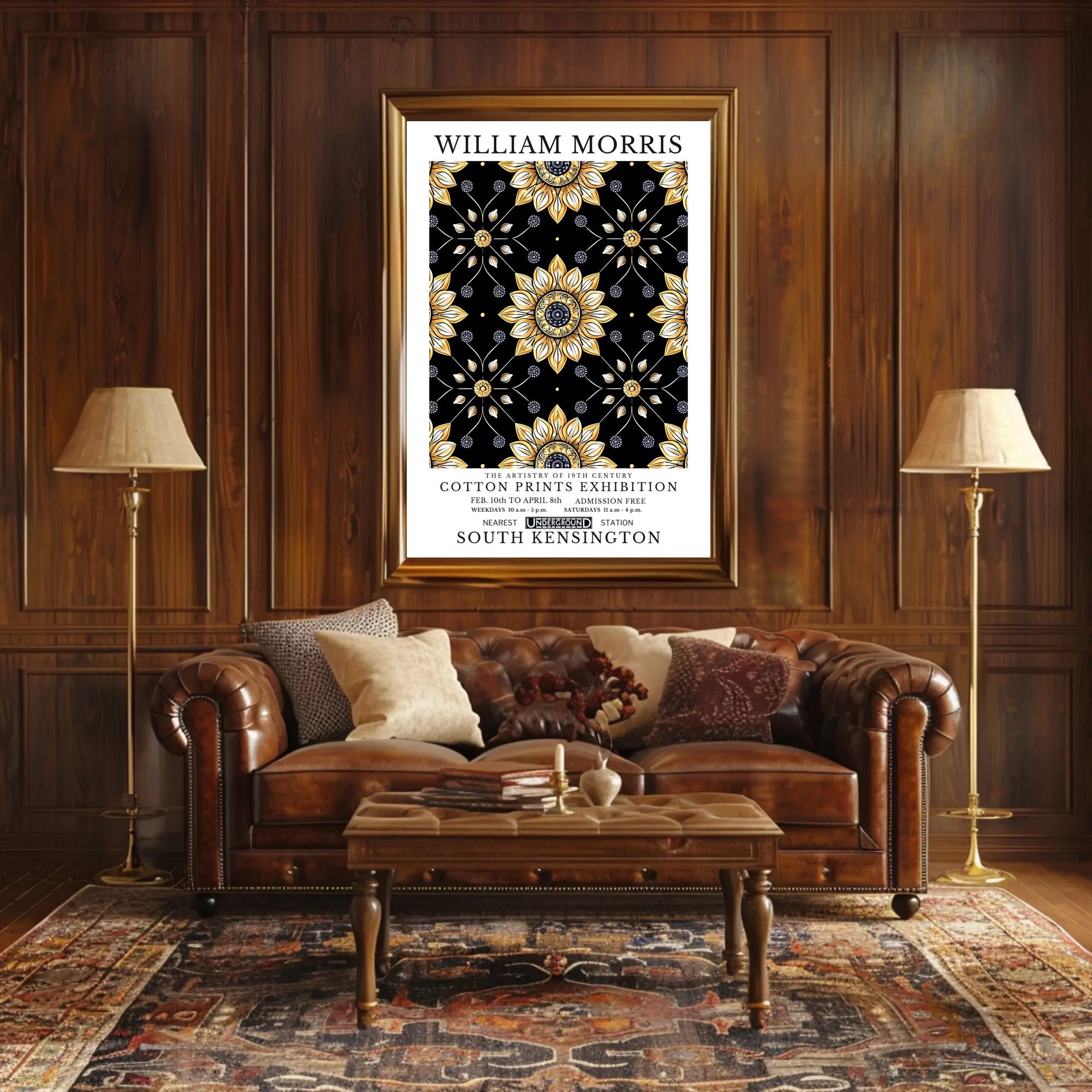 William Morris Cotton Prints Exhibition Poster