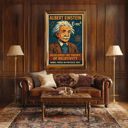 Einstein Relativity Theory Vintage Science Office Poster