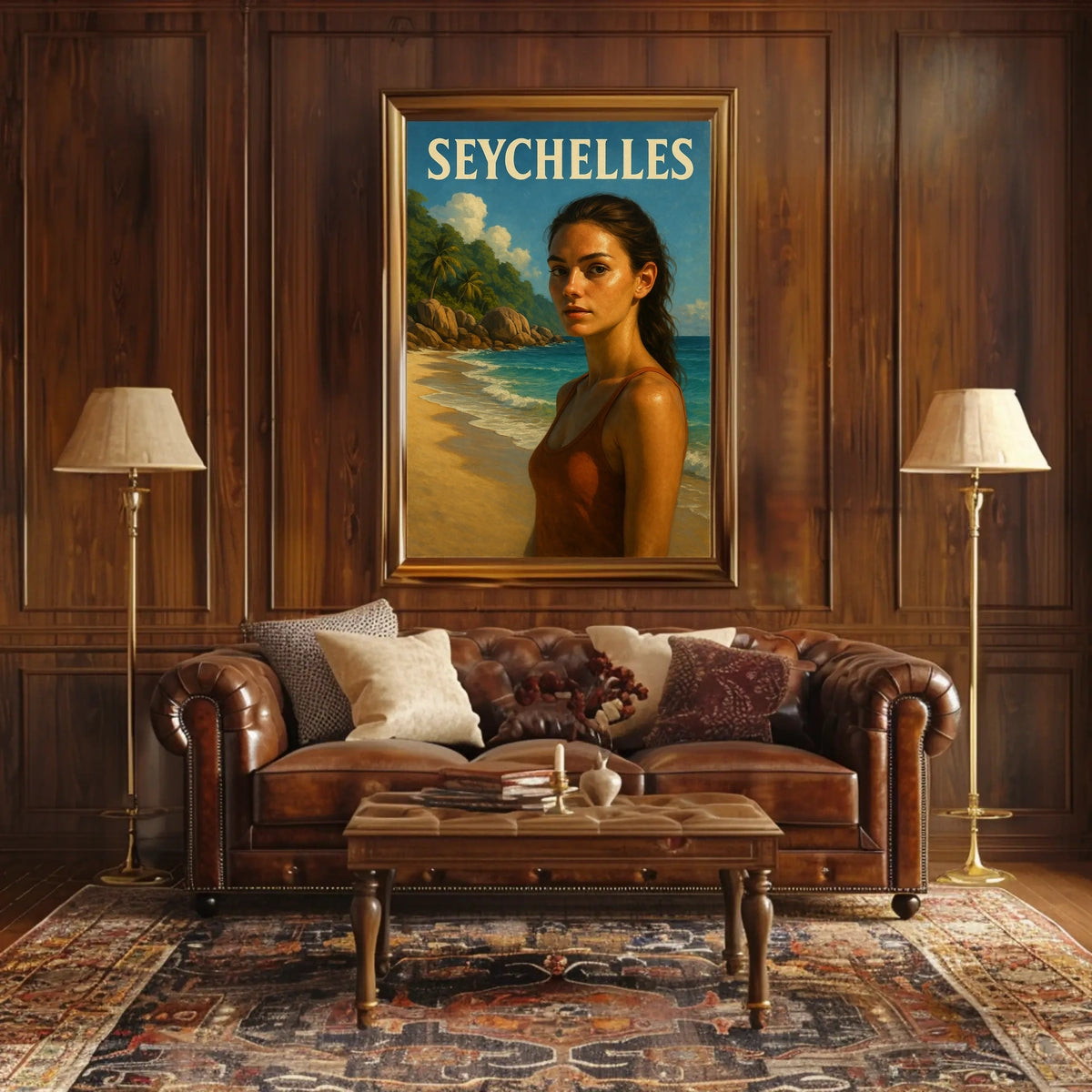 Seychelles Beach Scene Poster