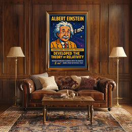 Einstein Relativity Vintage Science Educational Poster