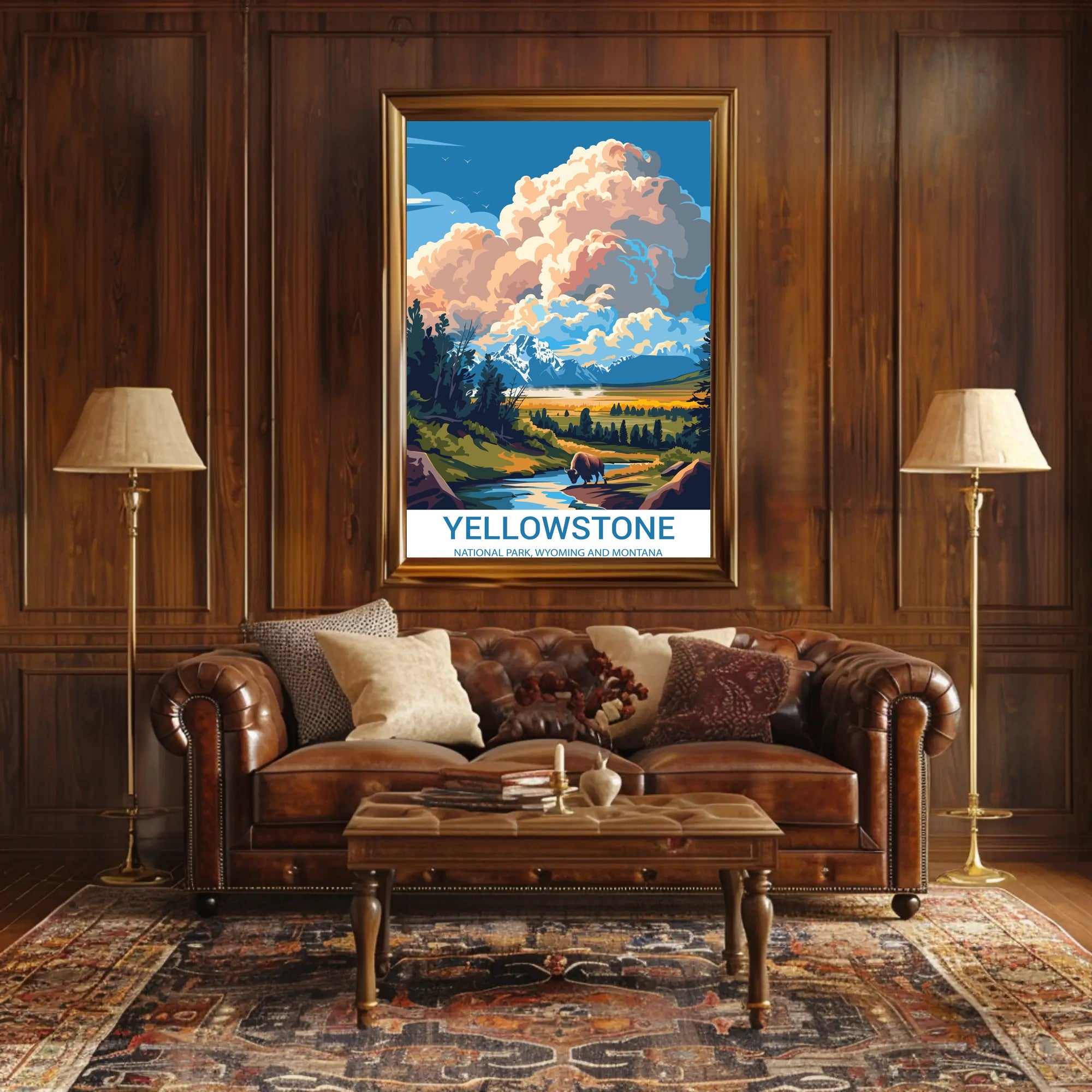 Yellowstone National Park Vintage Wilderness National Park Poster
