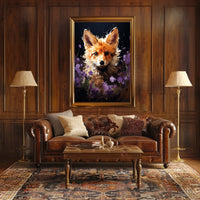 Vivid Fox in Enchanting Floral Wonderland Poster