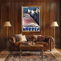 Ski Adventure in Mürren Vintage Travel Poster PosterGoat