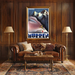 Ski Adventure in Mürren Vintage Travel Poster PosterGoat
