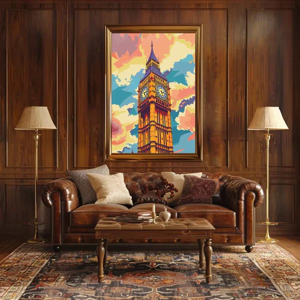 Big Ben Pop Art Poster: Vibrant London Icon