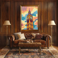 Big Ben Pop Art Poster: Vibrant London Icon