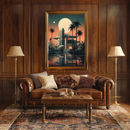 Futuristic Oasis Poster PosterGoat