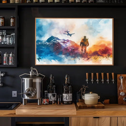 Adventure Awaits: Vibrant Mountain Journey Poster