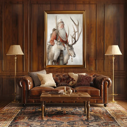 Winter Wanderer With Reindeer Poster