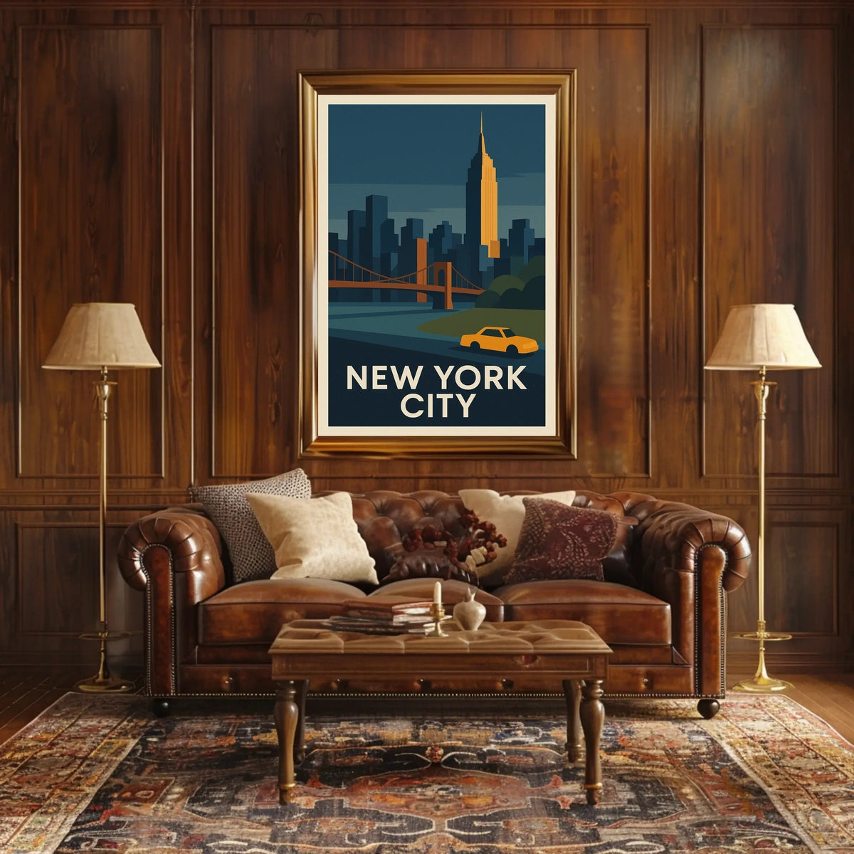 New York City Poster Modern Travel Iconic Bold Wall Art