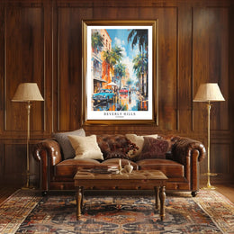 Beverly Hills Vibrant Scene Urban or Cityscape Poster PosterGoat