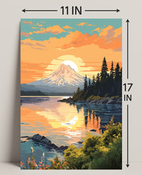 Serene Mountain Sunset Poster PosterGoat