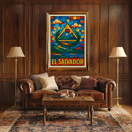 El Salvador A Vibrant Mosaic Poster