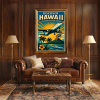 Discover Hawaii Vibrant Halftone Poster PosterGoat