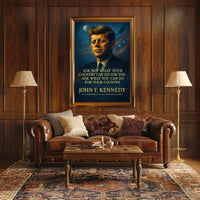 John F. Kennedy Inspirational Patriotic Poster Art