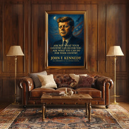 John F. Kennedy Inspirational Patriotic Poster Art