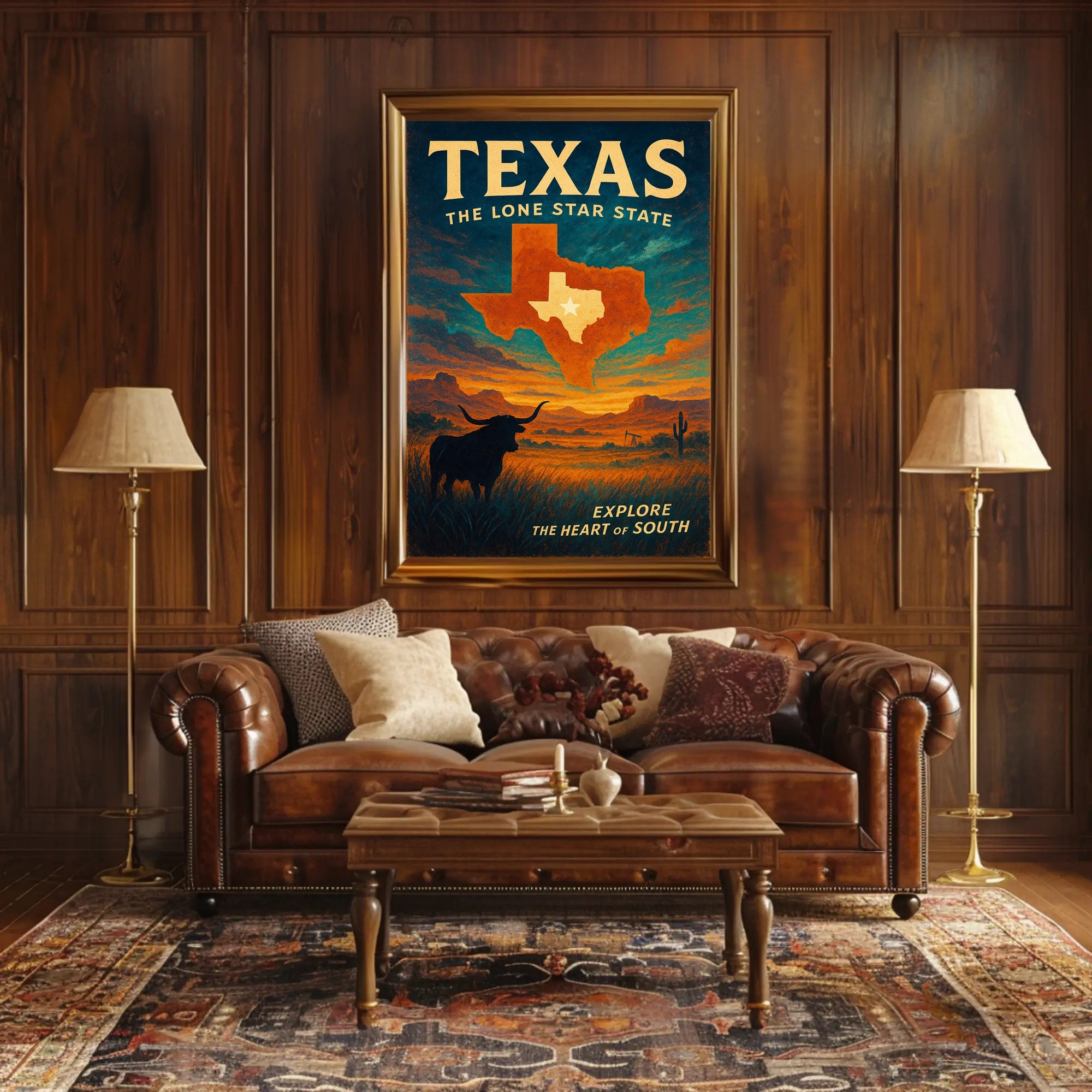 Texas Vintage Travel Poster Wall Art Print