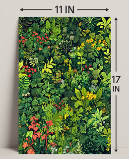 Lush Botanical Illustration Poster for Nature Lovers
