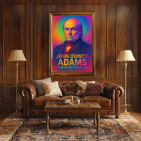 John Quincy Adams 6th President of the United States Neon Gradient OverlayPoster