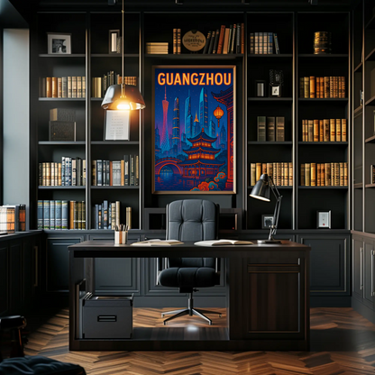 Guangzhou Night Skyline Travel Poster
