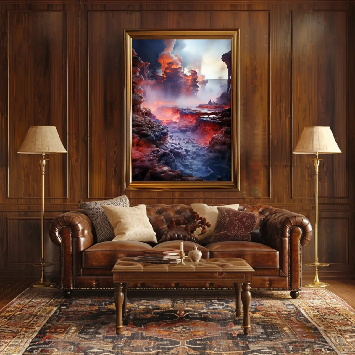 Fiery Fantasy Landscape Poster