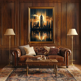 Empire State Building Skyline Art Deco Travel Poster