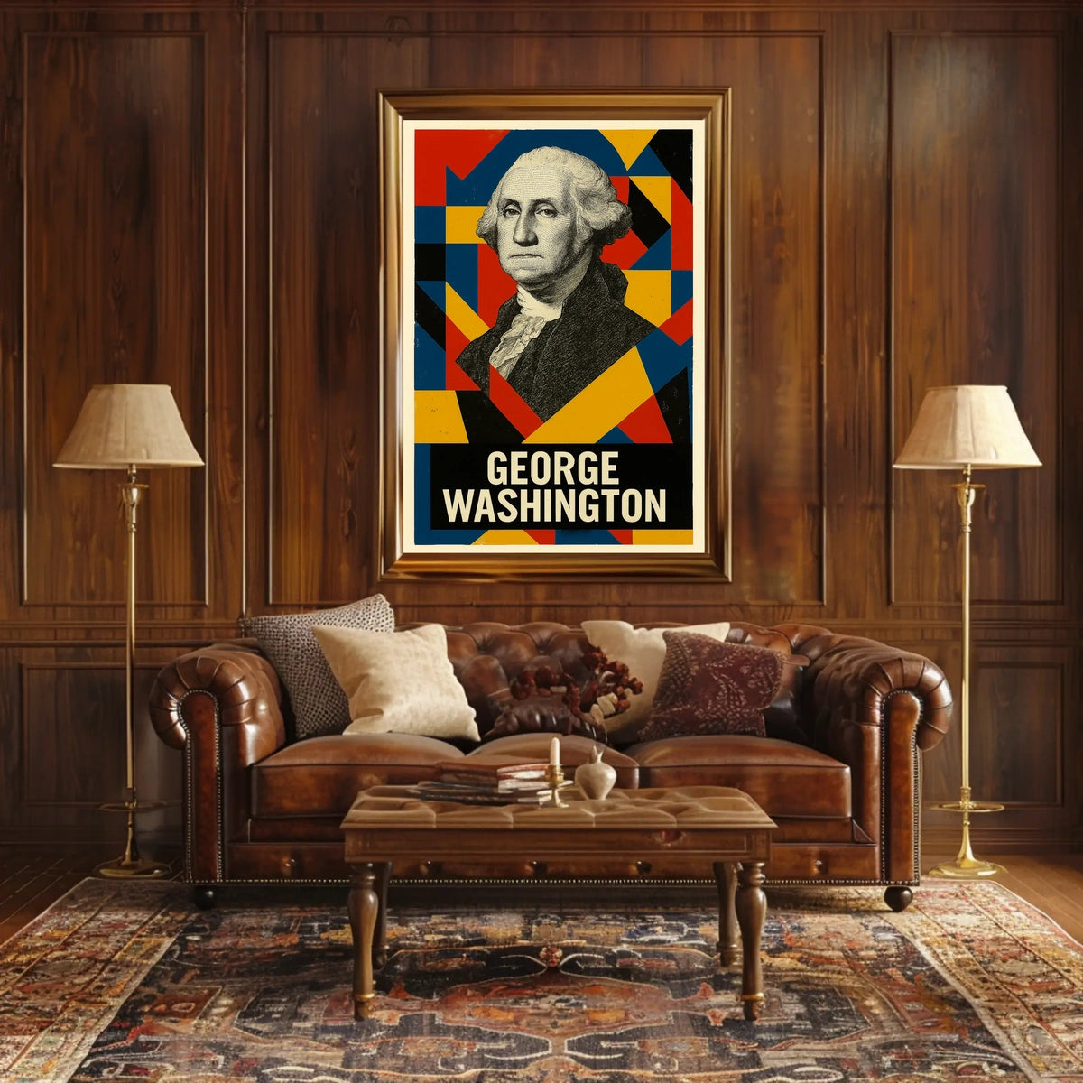 George Washington 1st President of the United States Abstract Pop Poster