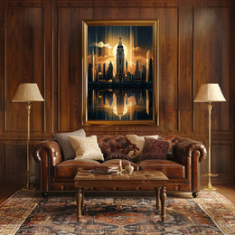 Cityscape At Dusk Poster