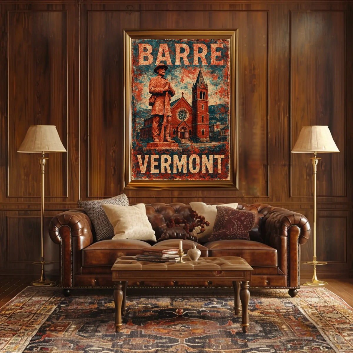 Barre Vermont Tribute Scenic Vintage Poster