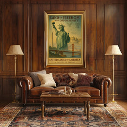 Land of Freedom and Opportunity Poster PosterGoat