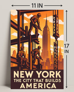 New York The City That Builds America Poster PosterGoat