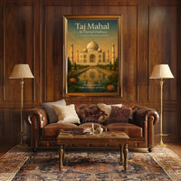 Taj Mahal Vintage Travel Poster Wall Art Print