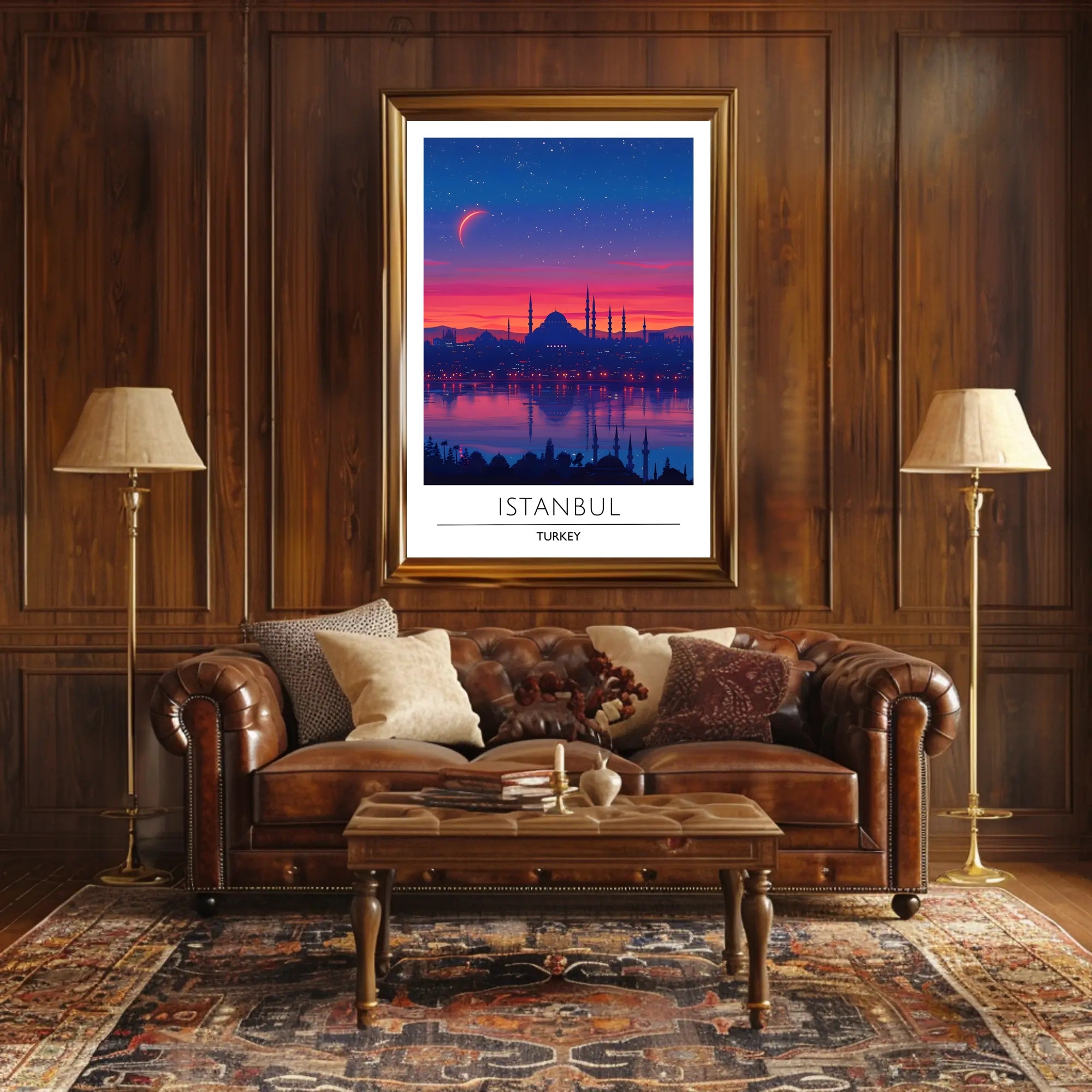 Istanbul Twilight Skyline Enchantment Urban or Cityscape Poster