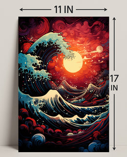 The Great Wave At Sunset Poster PosterGoat