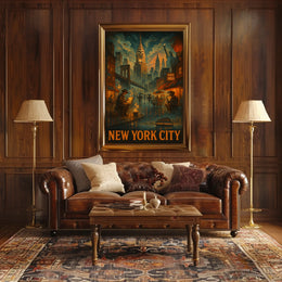 New York City A Nighttime Urban Symphony Poster