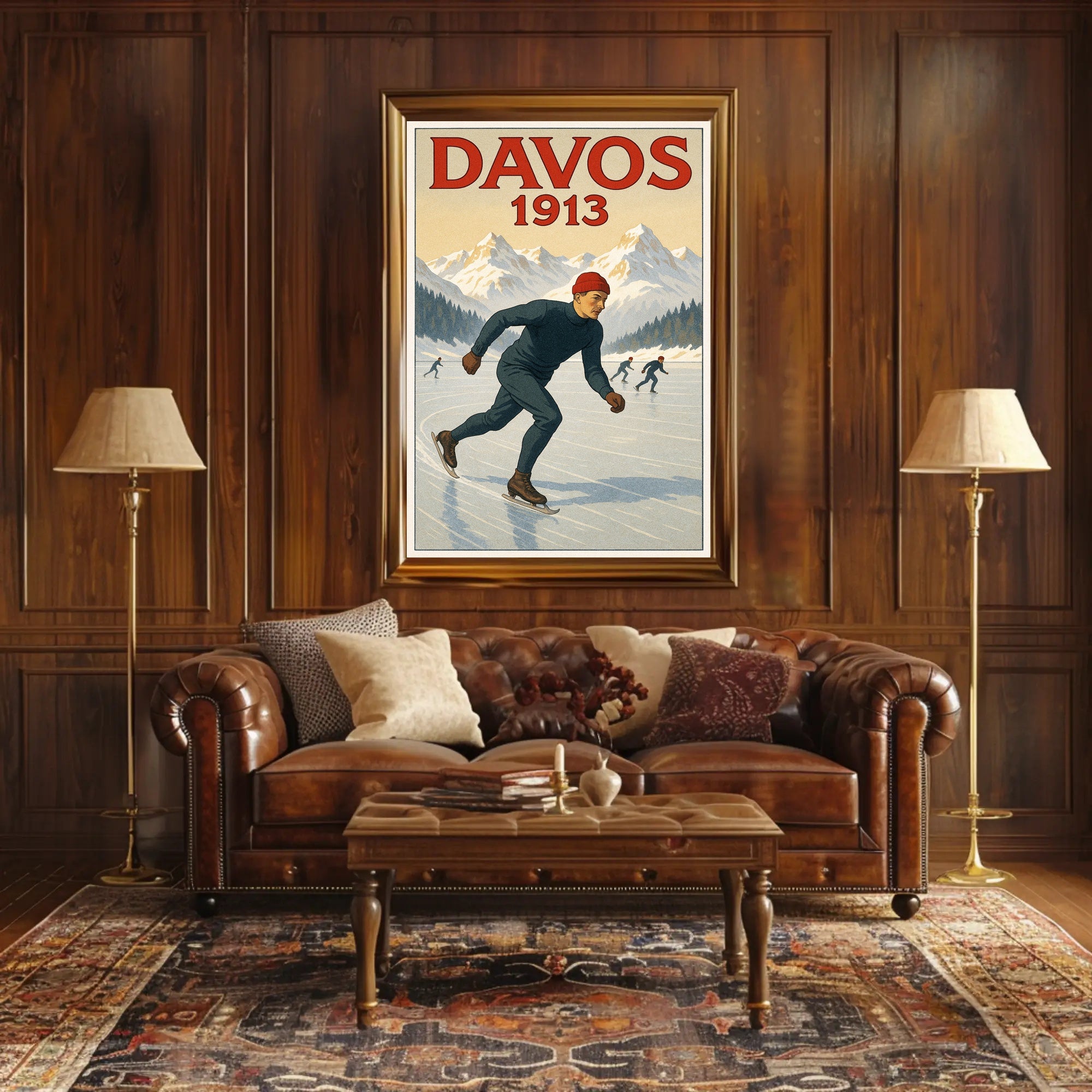 Davos 1913 Winter Sports Poster PosterGoat